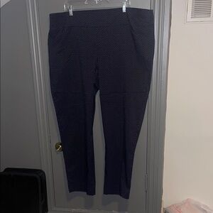 Charter Club Navy Straight-Leg Pants with White Microdots